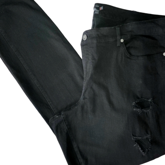 TORRID PREMIUM BOYFRIEND STRETCHY 24XT BLACK JEANS w/MESH EUC Extra Tall - Picture 2 of 7